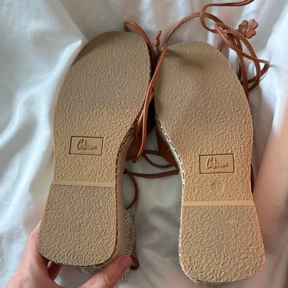 Dark Tan Espadrille Wedge Sandals - Castaner 35 EXCELLENT condition - Picture 6 of 15